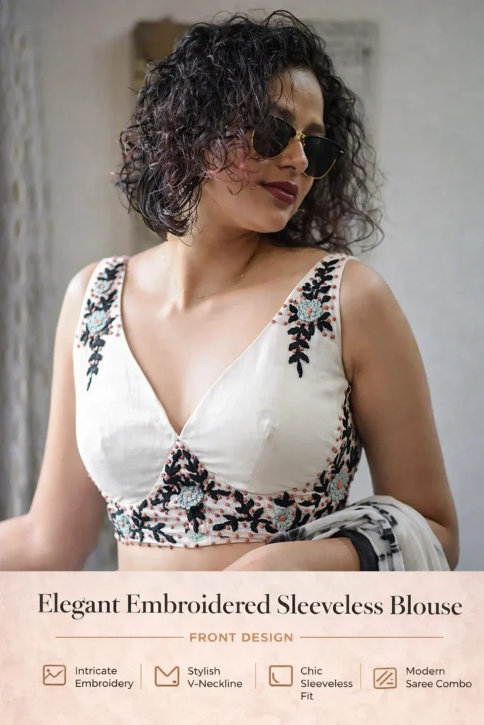 Elegant Embroidered Sleeveless Blouse