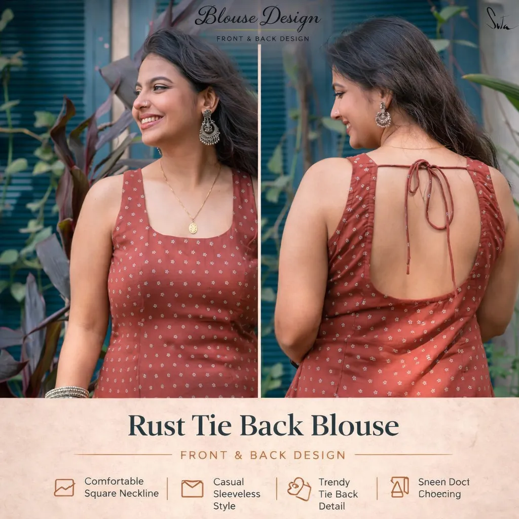 Rust Tie Back Blouse
