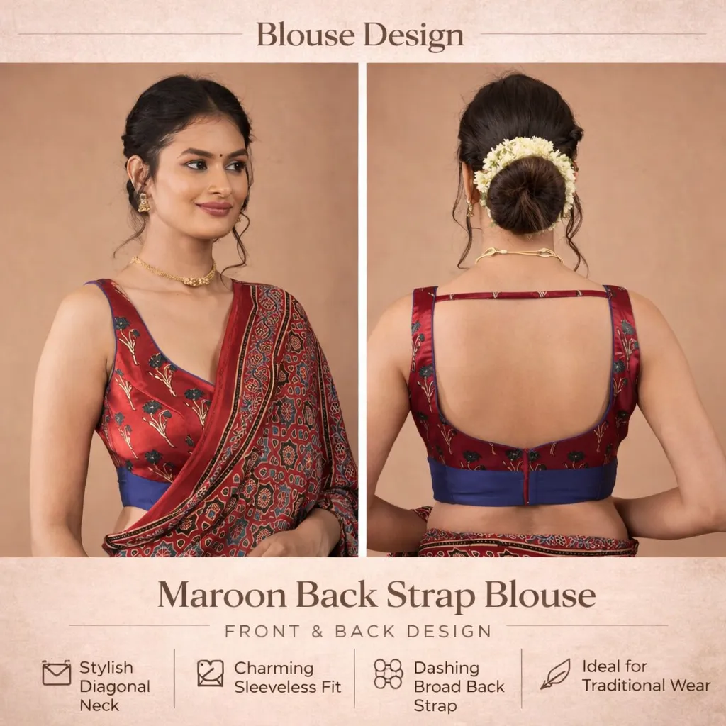Maroon Back Strap Blouse
