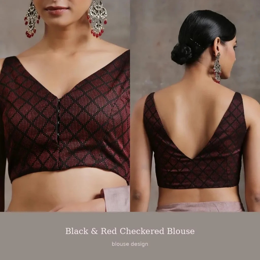 Black & Red Checkered Blouse