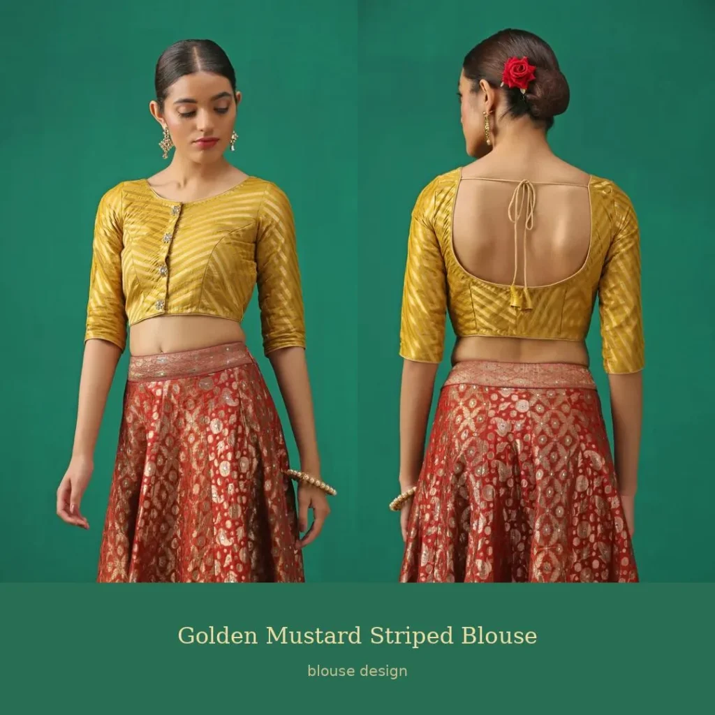 Golden Mustard Striped Blouse