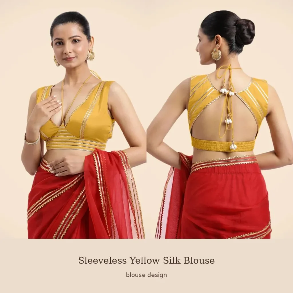 Sleeveless Yellow Silk Blouse