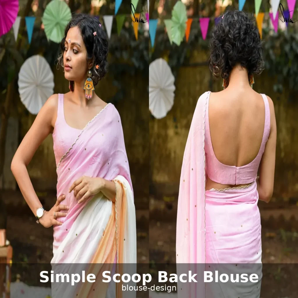 Soft Pink Scoop Back Blouse