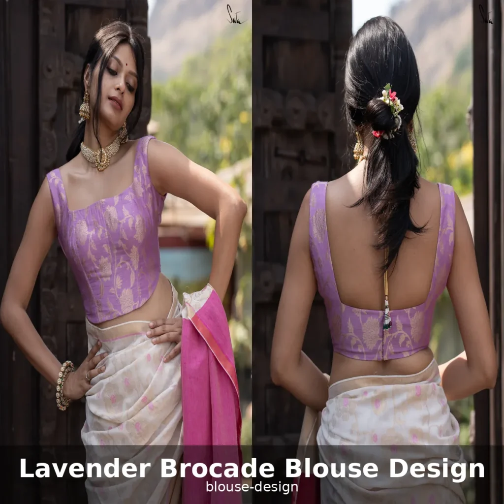 Lavender Brocade Blouse Design
