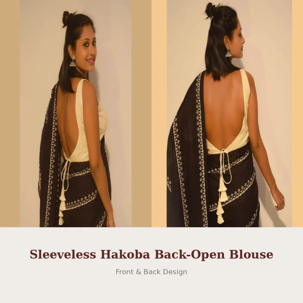 Sleeveless Hakoba Back-Open Blouse
