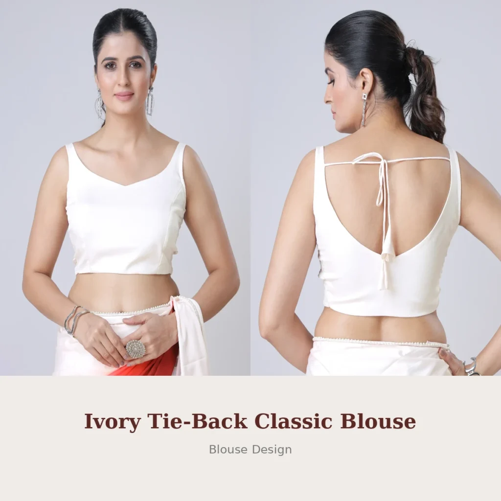 Ivory Tie-Back Classic Blouse