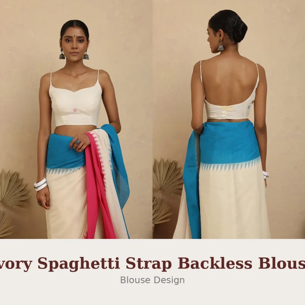 Ivory Spaghetti Strap Backless Blouse