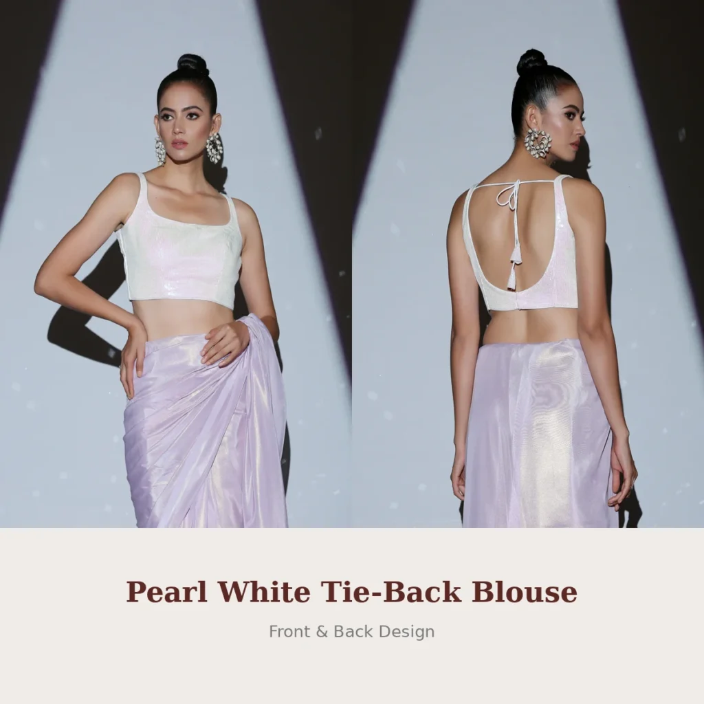 Pearl White Tie-Back Blouse