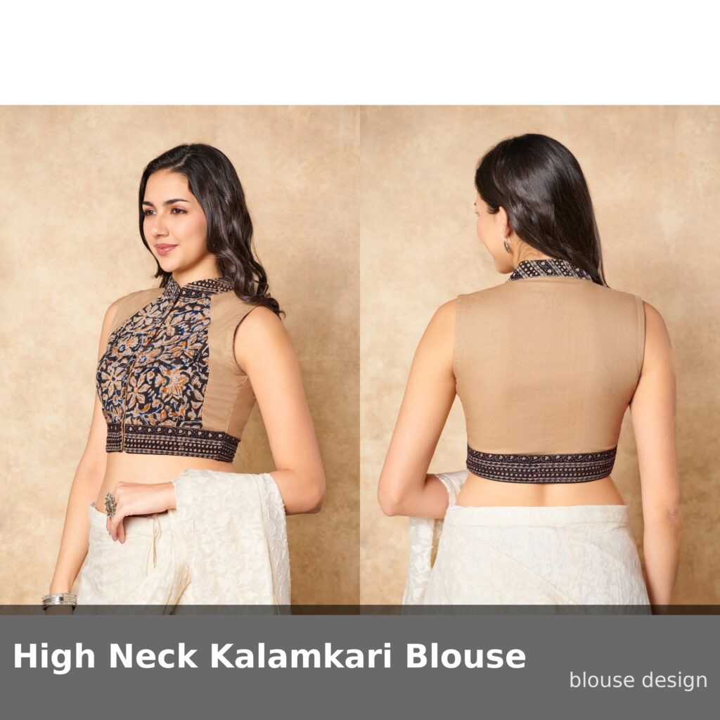 High Neck Kalamkari Blouse