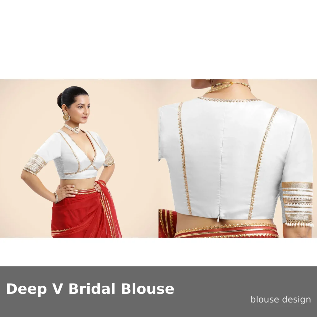 Deep V Bridal Blouse