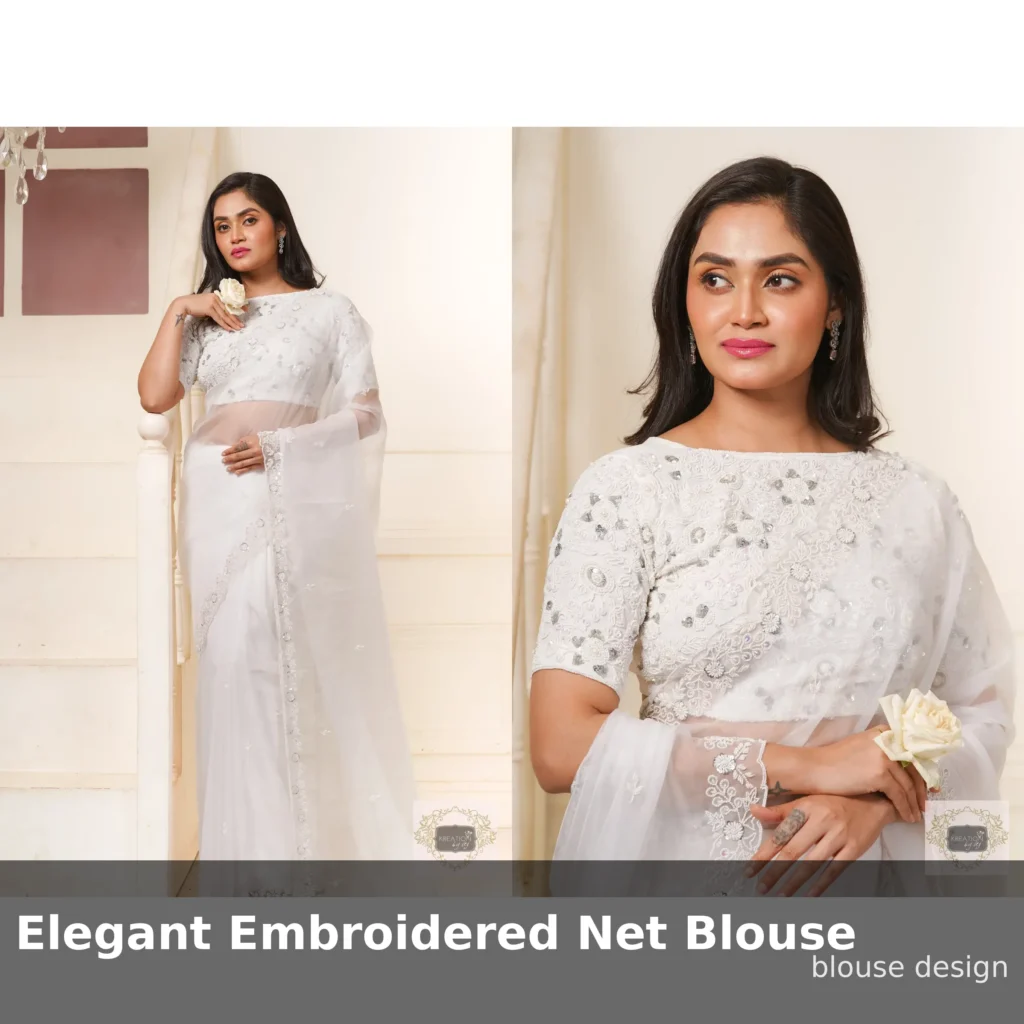Elegant Embroidered Net Blouse