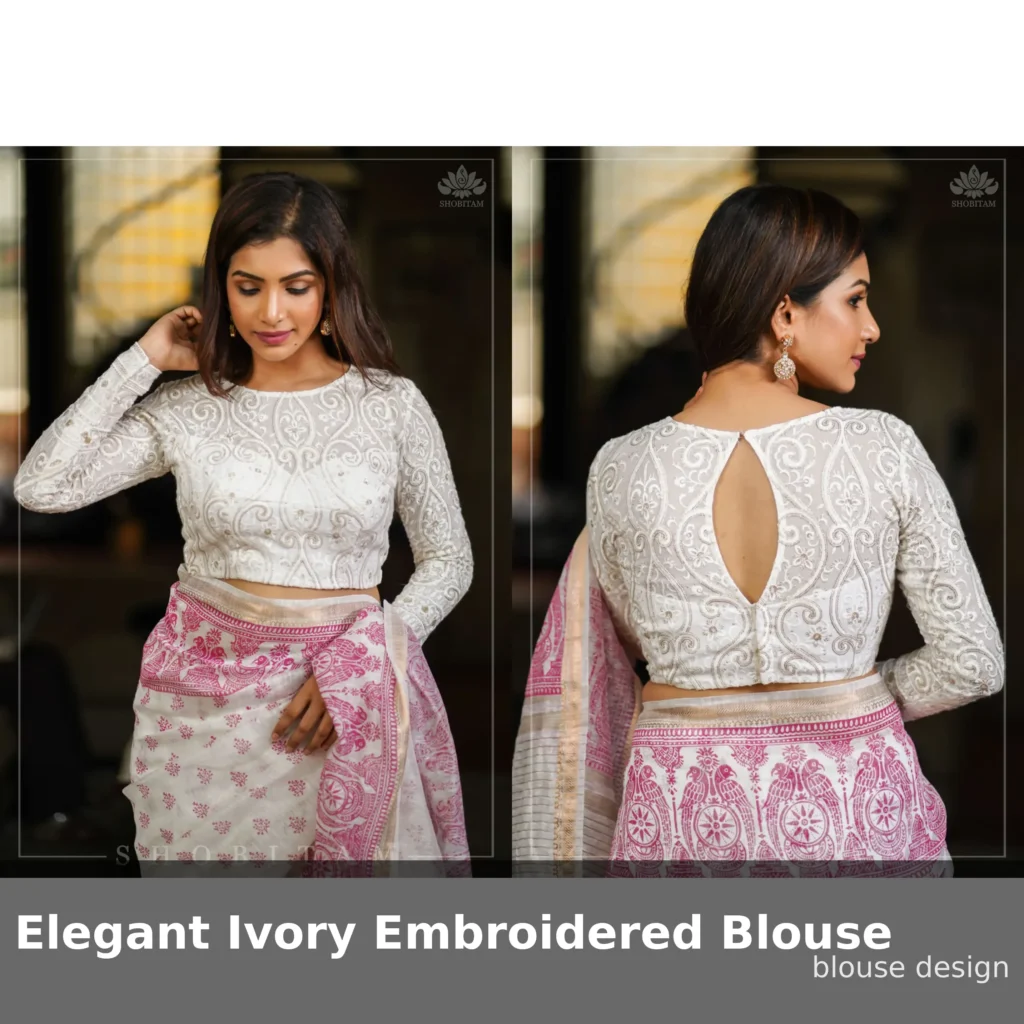 Elegant Ivory Embroidered Blouse