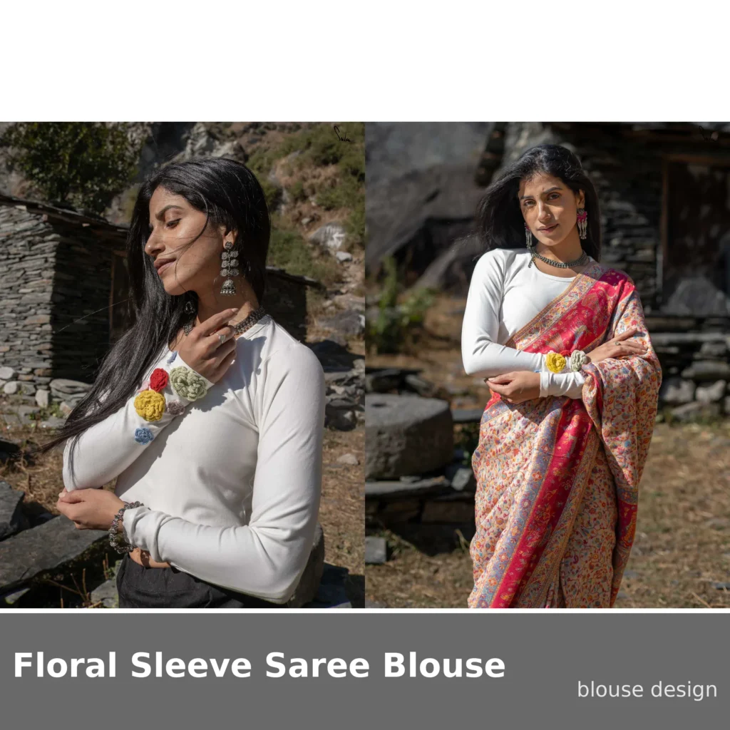 Floral Sleeve Saree Blouse