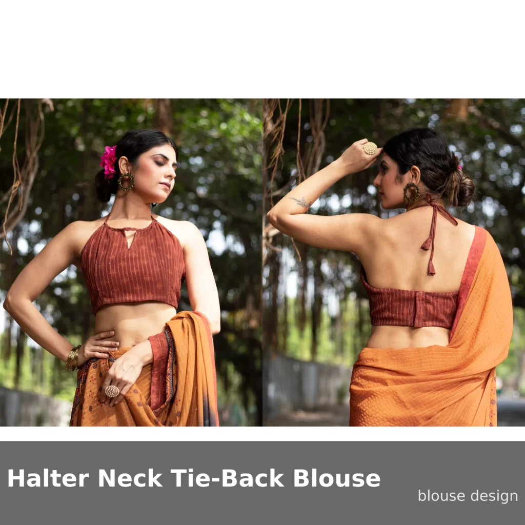 Halter Neck Tie-Back Blouse