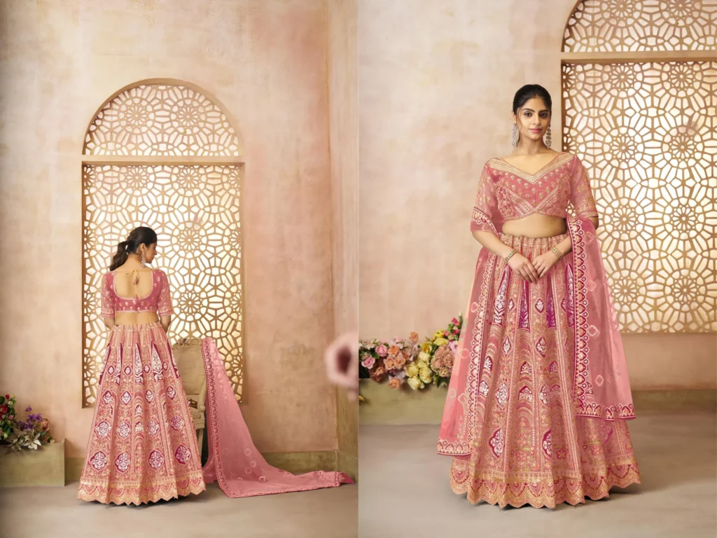 Pink Bridal Lehenga Blouse