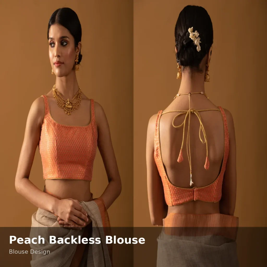 Peach Backless Blouse