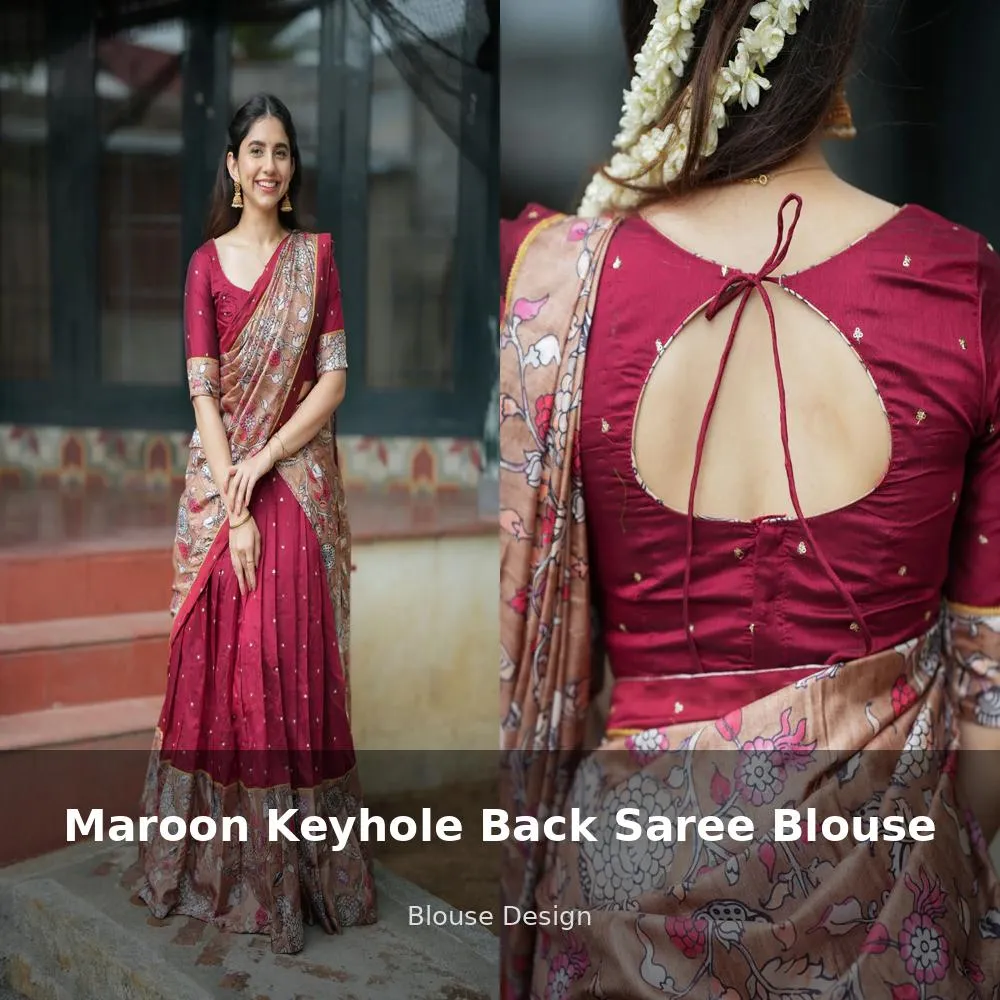 Maroon Keyhole Back Saree Blouse