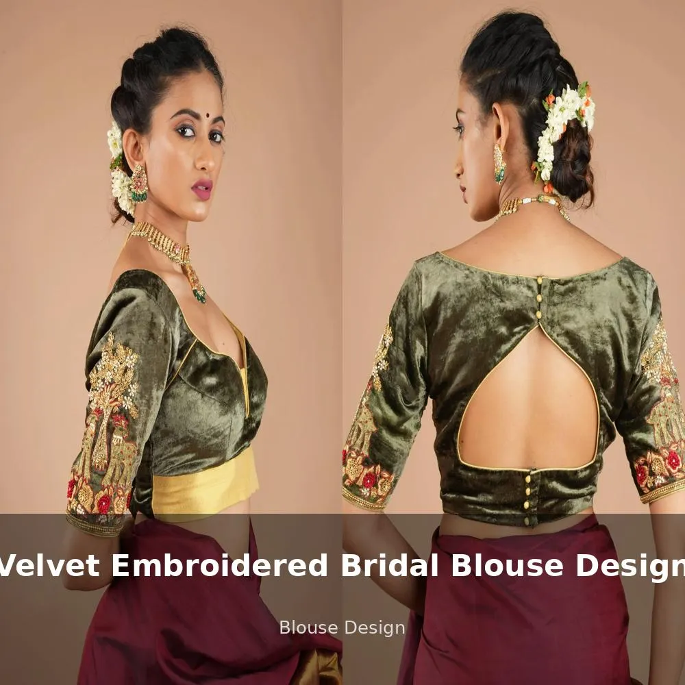 Velvet Embroidered Bridal Blouse Design