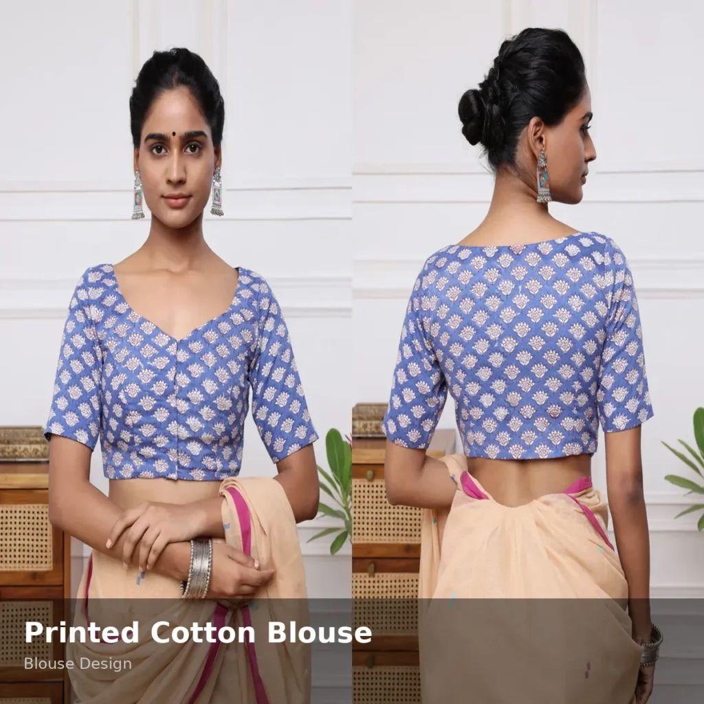 Printed Cotton Blouse Design