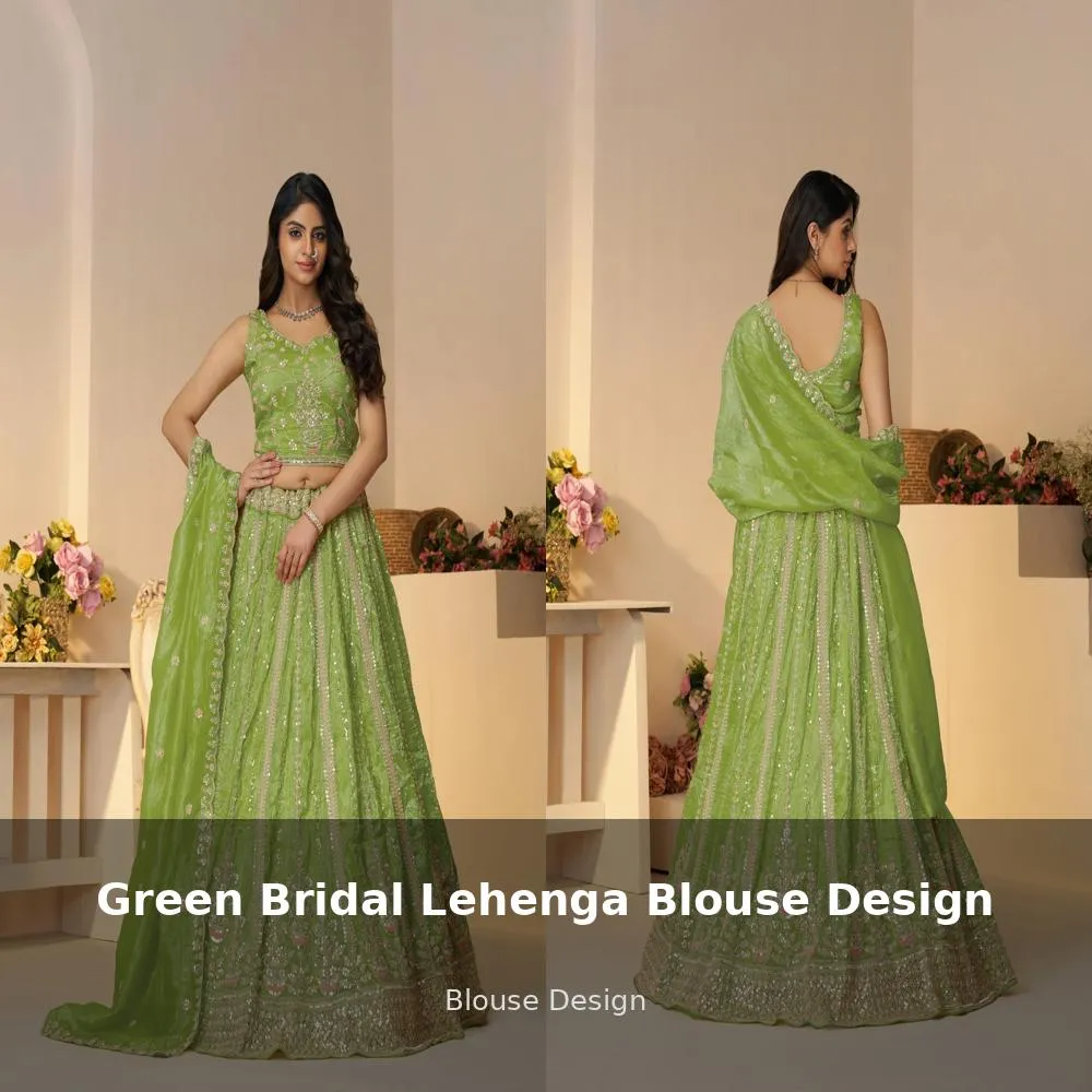 Green Bridal Lehenga Blouse Design