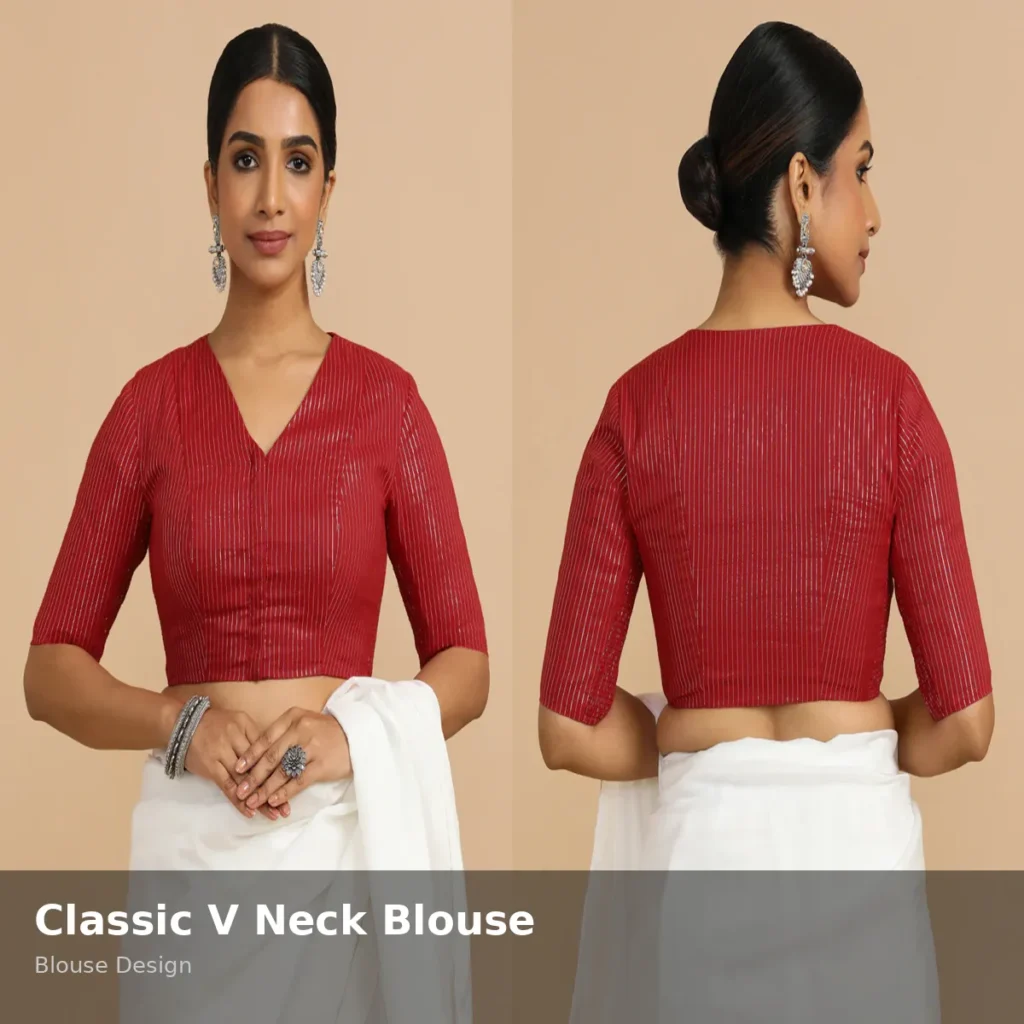 Classic V Neck Blouse Design