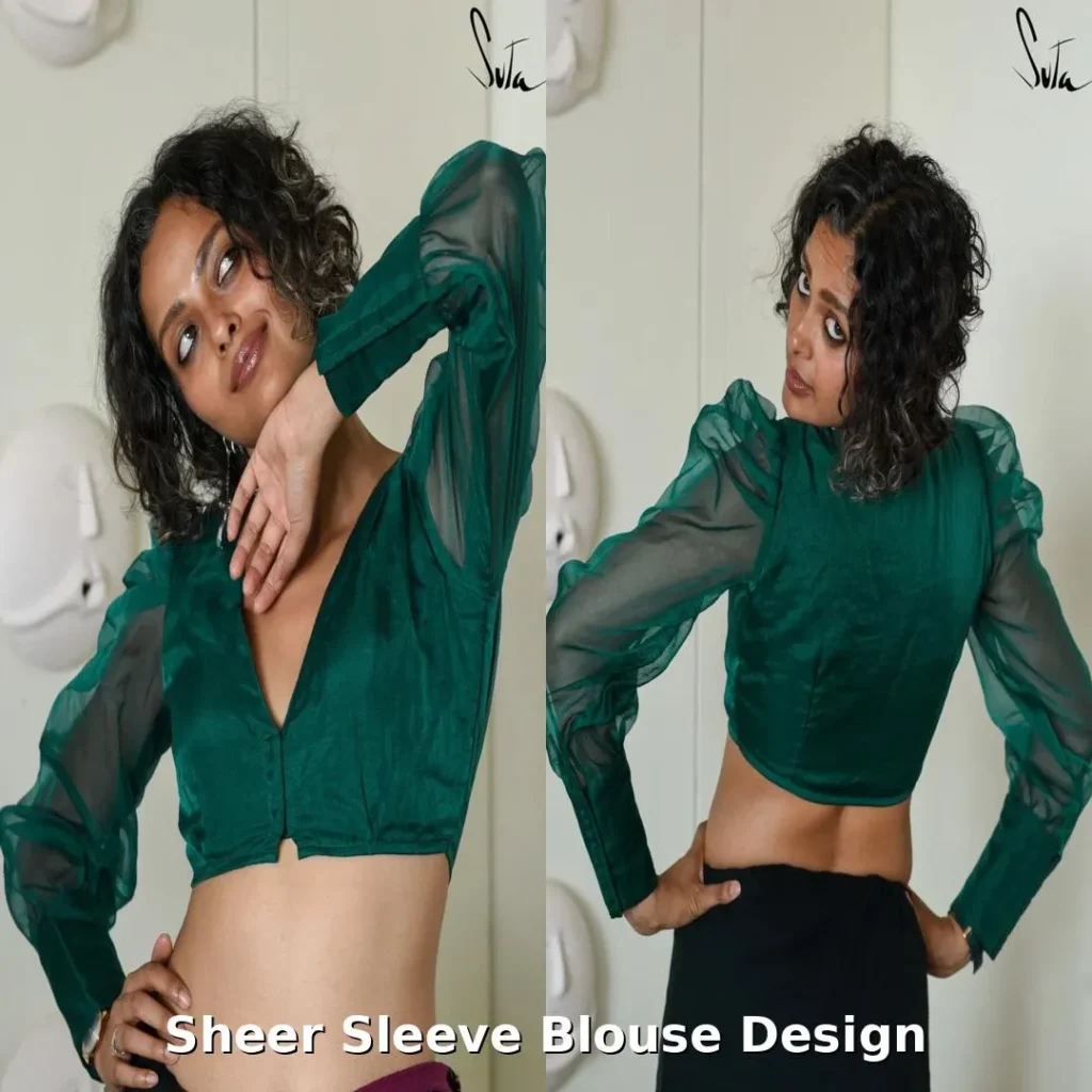 Sheer Sleeve Blouse Design