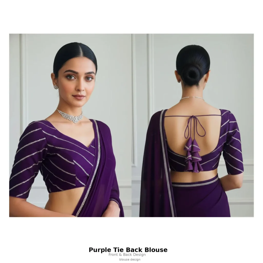 Purple Tie Back Blouse