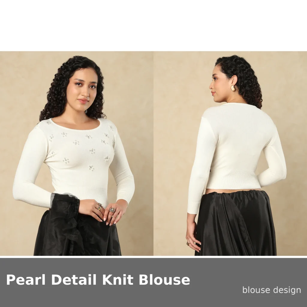 Pearl Detail Knit Blouse