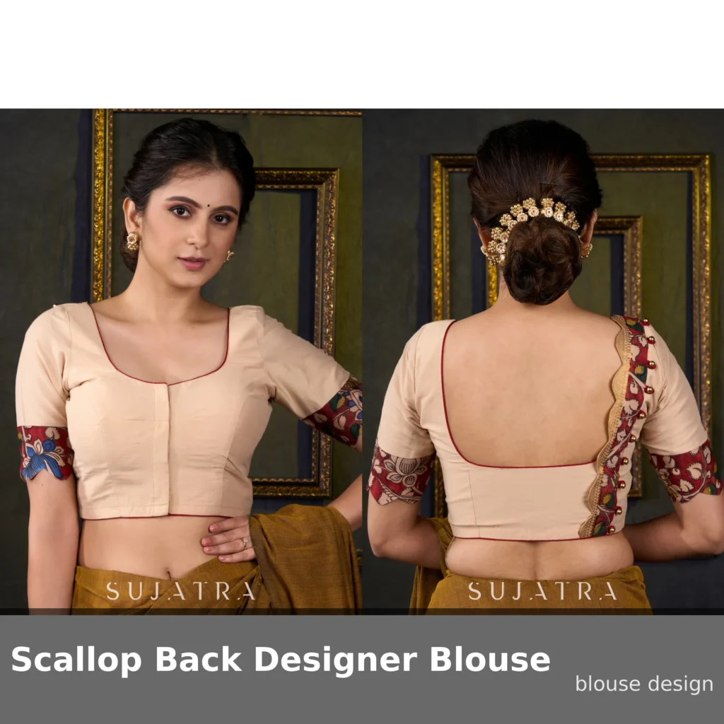 Scallop Back Designer Blouse