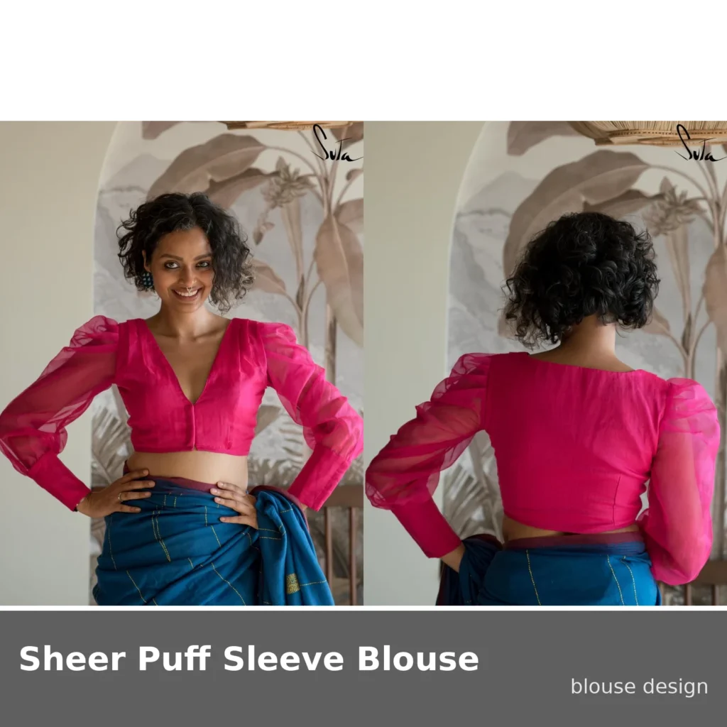 Sheer Puff Sleeve Blouse