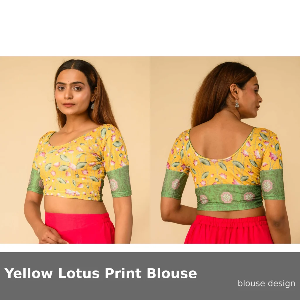 Yellow Lotus Print Blouse