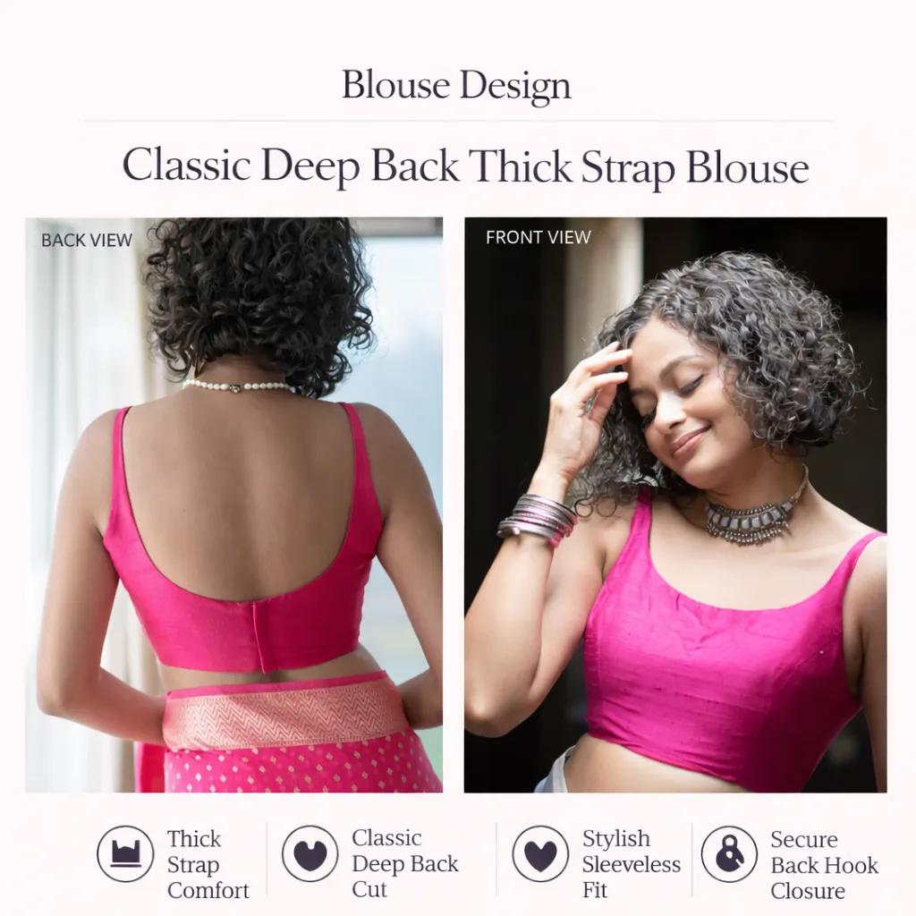 Classic Deep Back Thick Strap Blouse